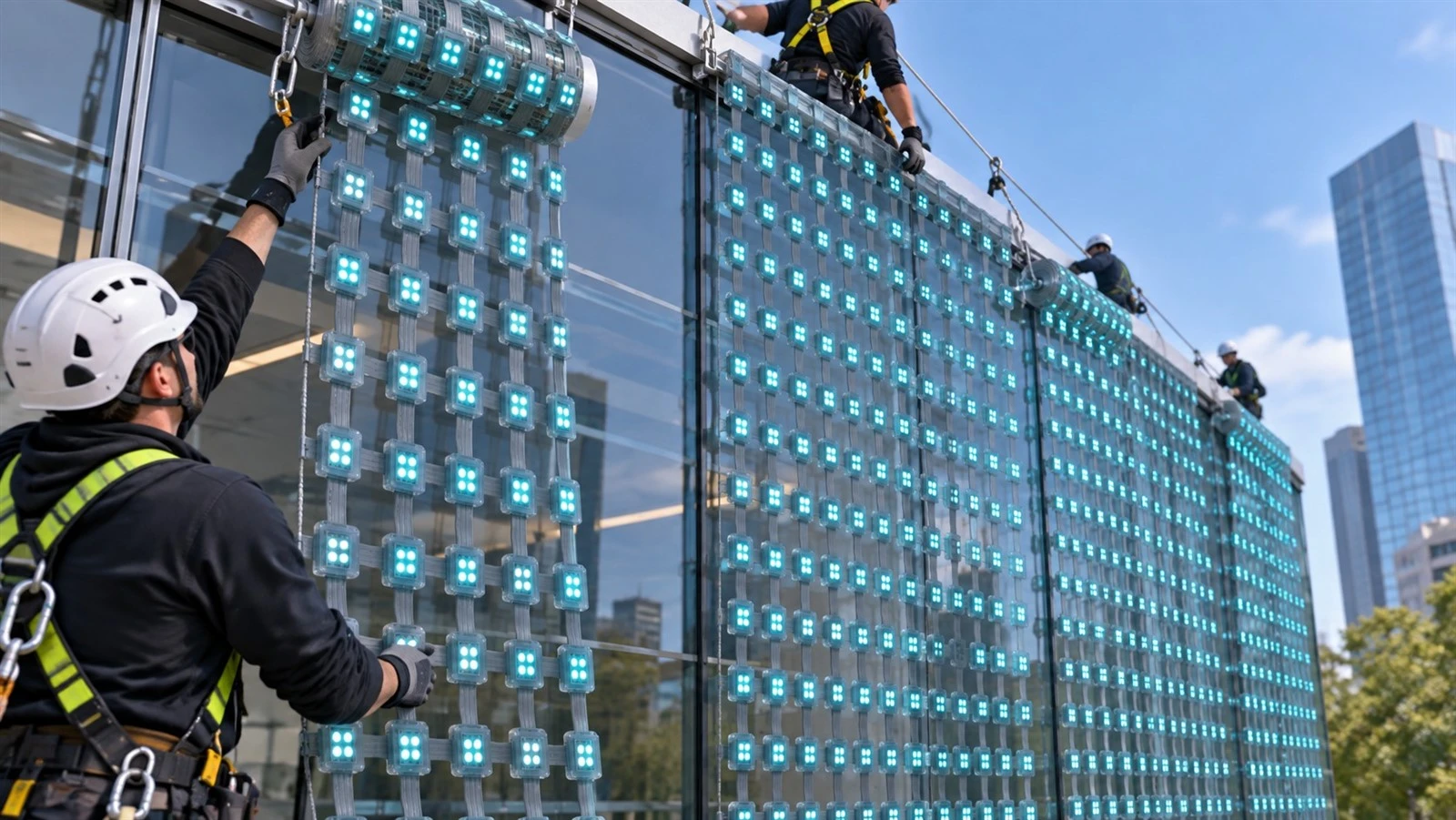 led mesh screen is easy to install led mesh screen is easy to install